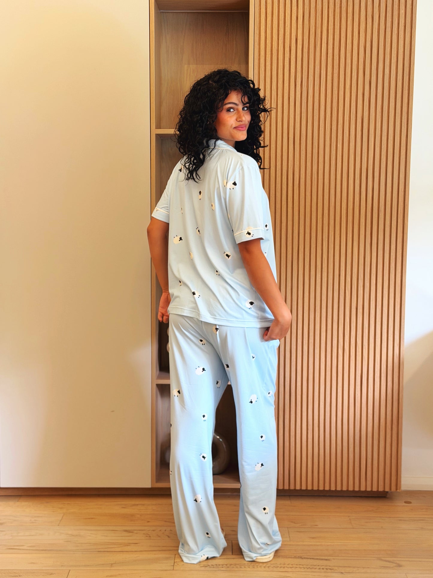 Self love cotton Button -up pajama /Sheep