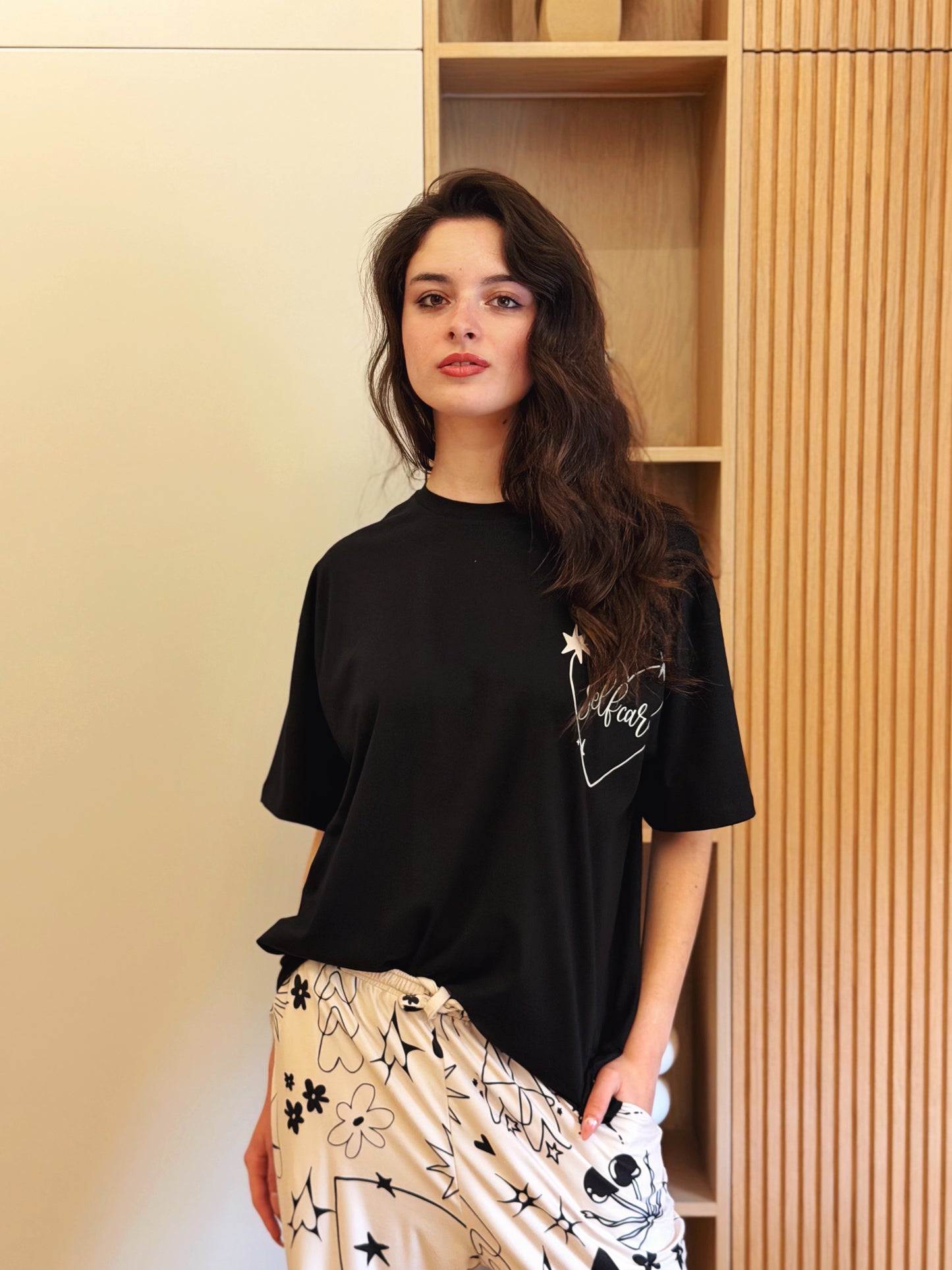 Self care black shirt