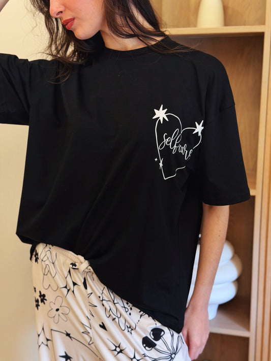Self care black shirt