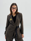 Belted jacket in brown