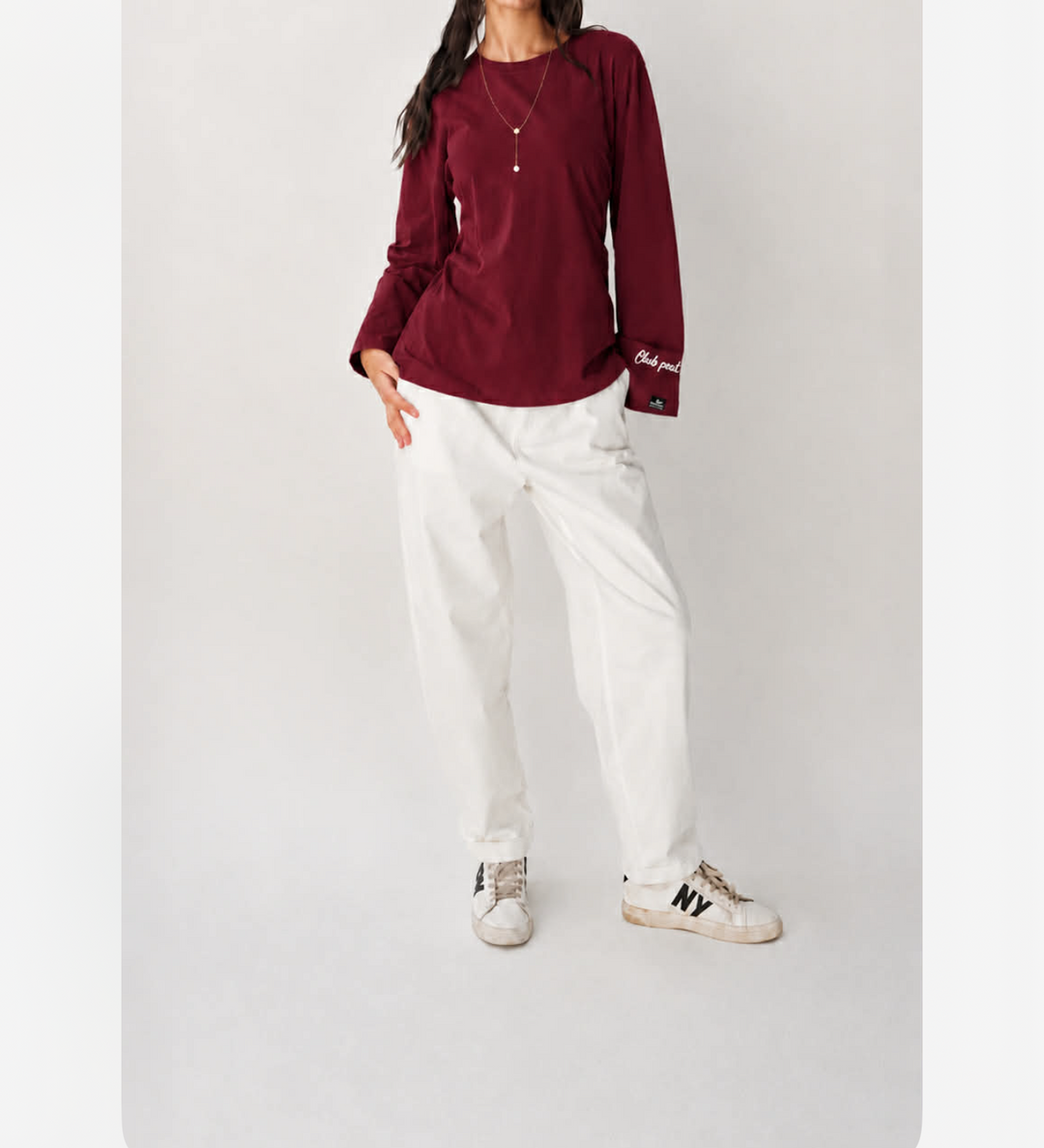 Every day top in burgundy