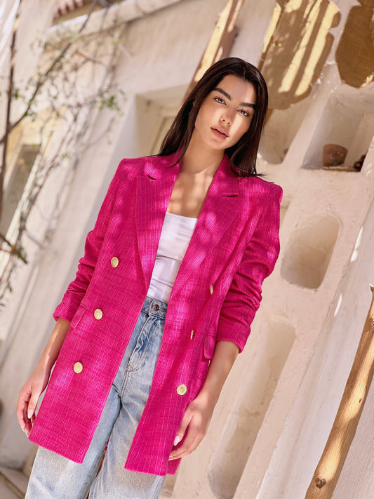 Fuchsia winter blazer