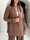 Striped jacket in camel
