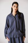 Back zip jacket in navy blue