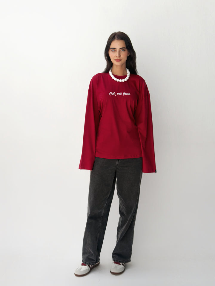 Sleeves Top in red