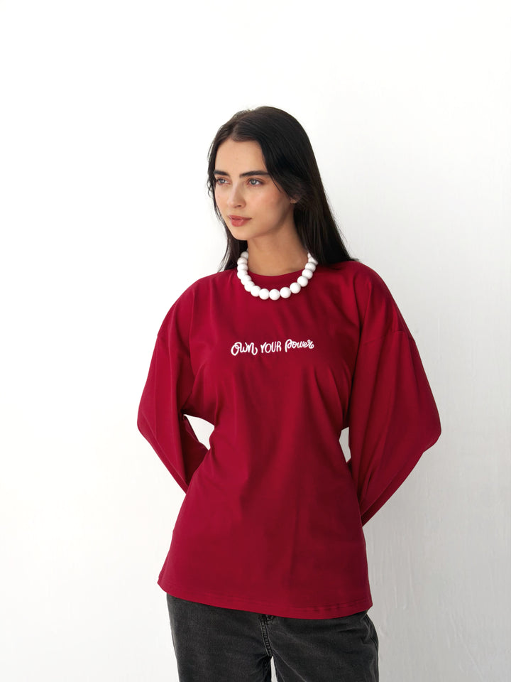 Sleeves Top in red