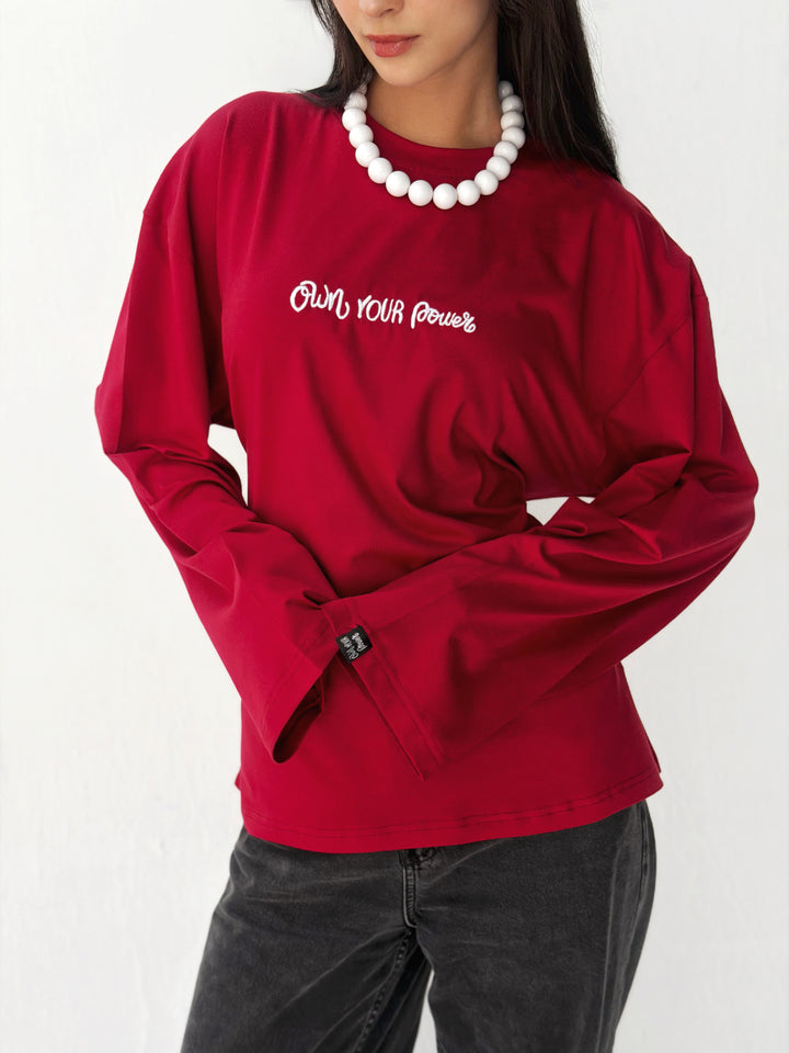 Sleeves Top in red