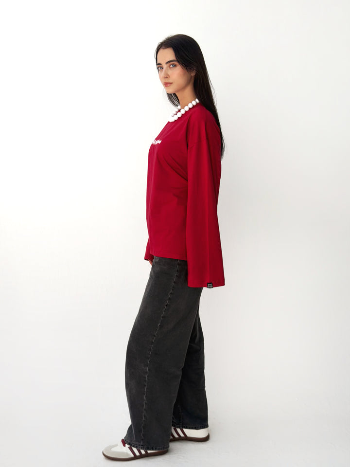 Sleeves Top in red