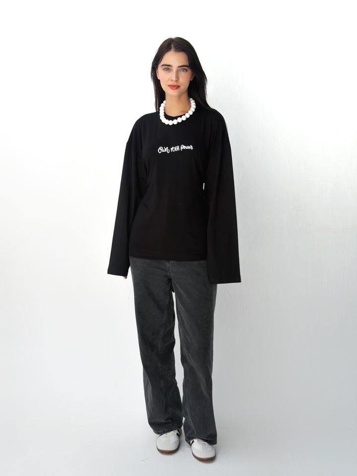 Sleeves Top in black