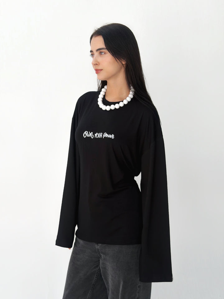 Sleeves Top in black