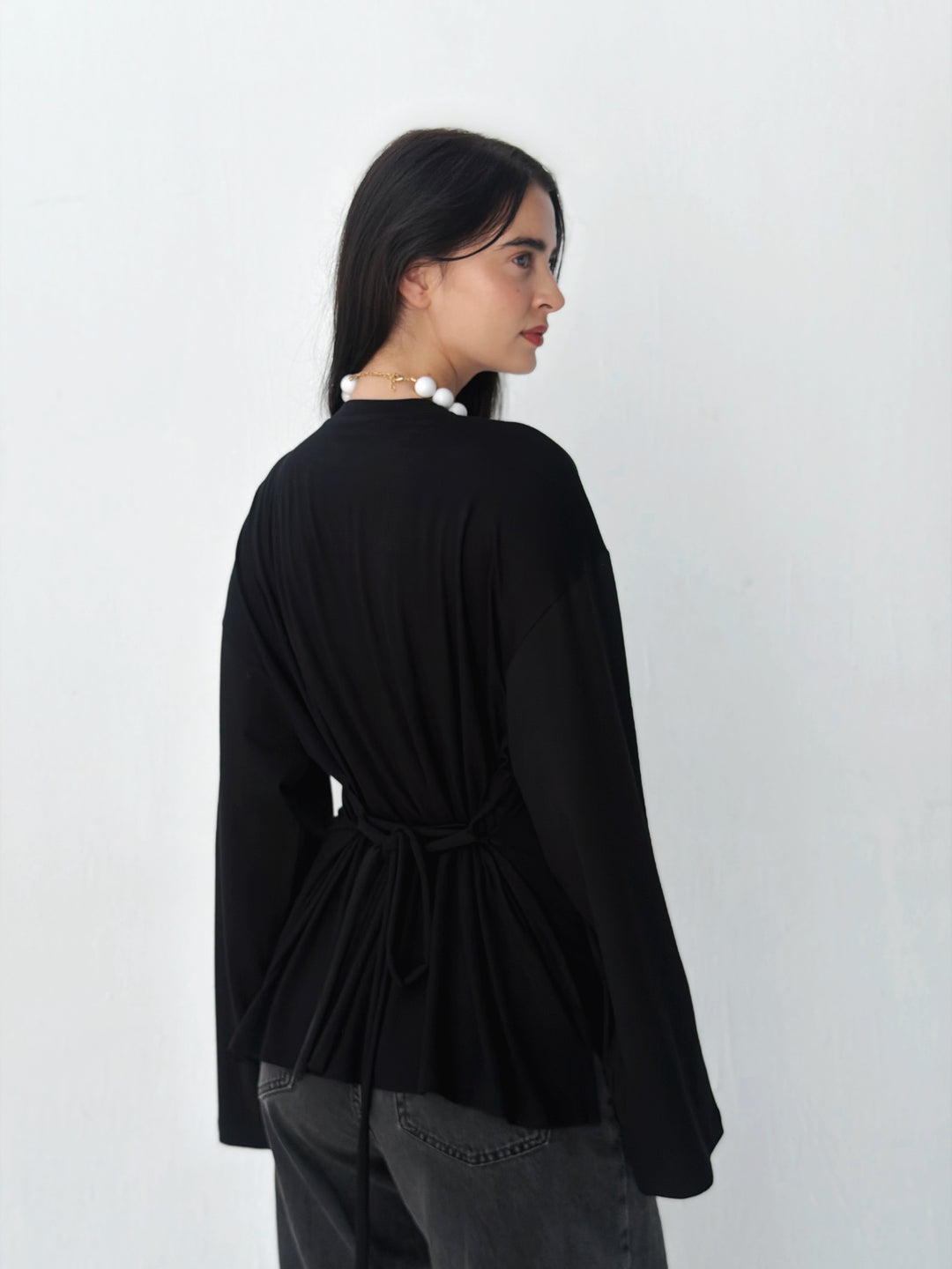 Sleeves Top in black
