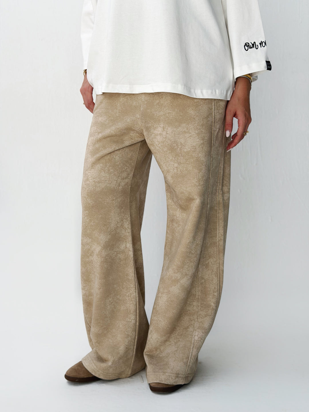 Daily wide pants in Beige