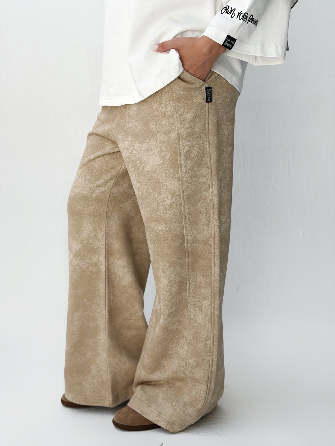 Daily wide pants in Beige