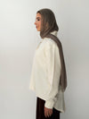 High and low shirt in butter yellow