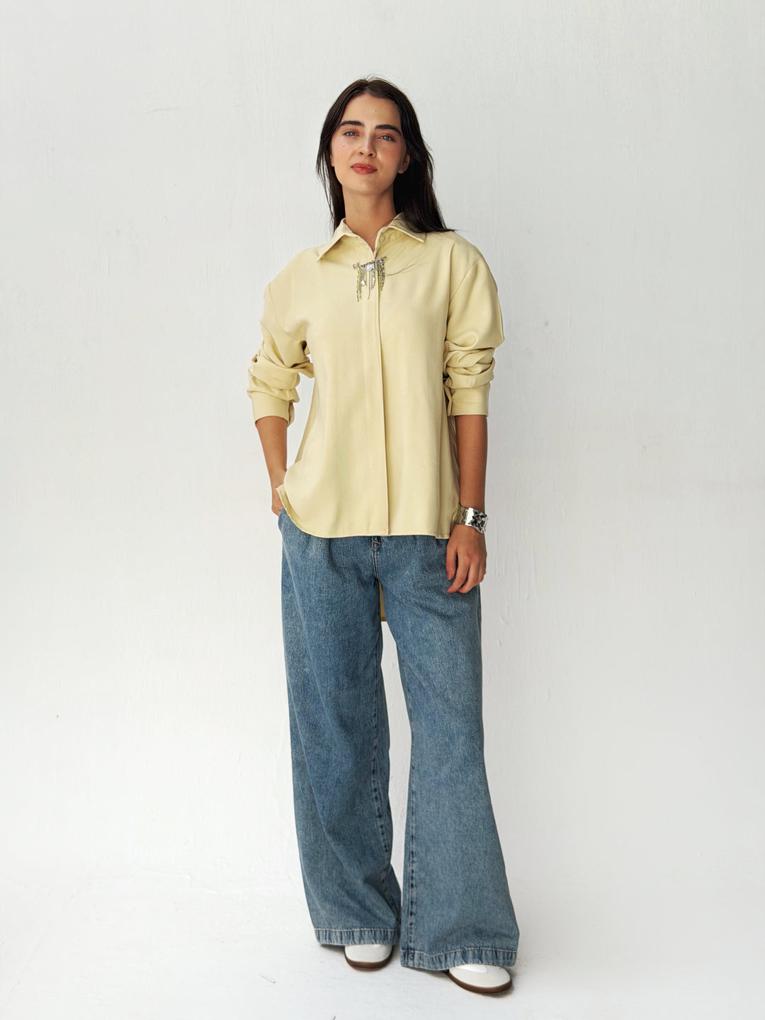 High and low shirt in yellow