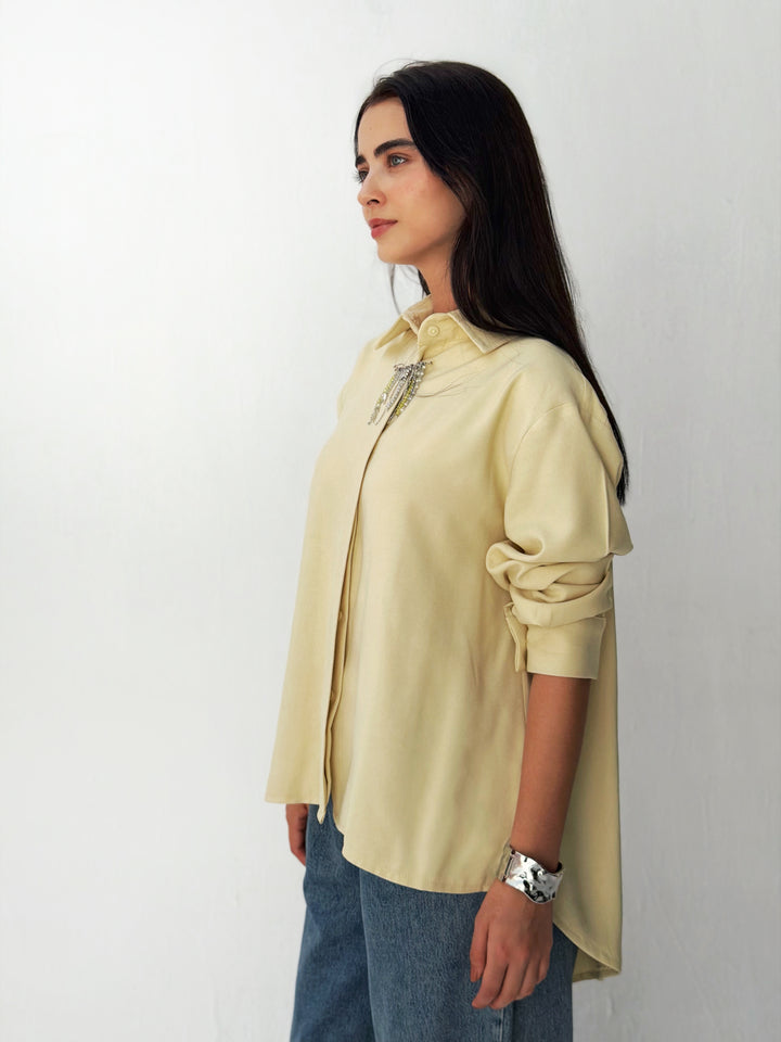 High and low shirt in yellow