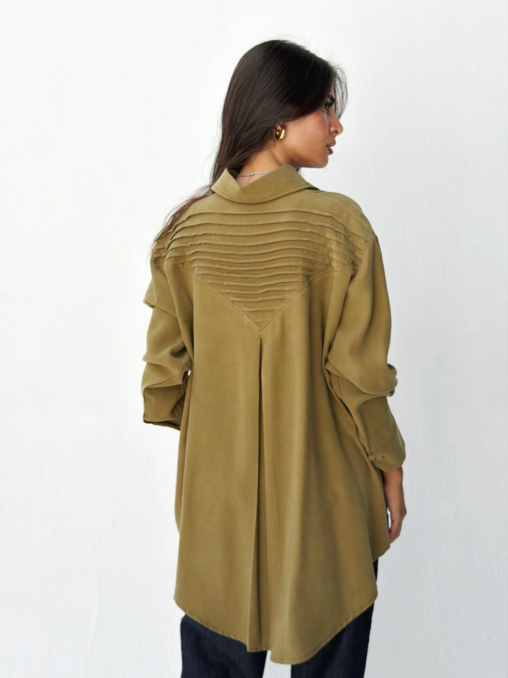 High and low shirt in lemon green