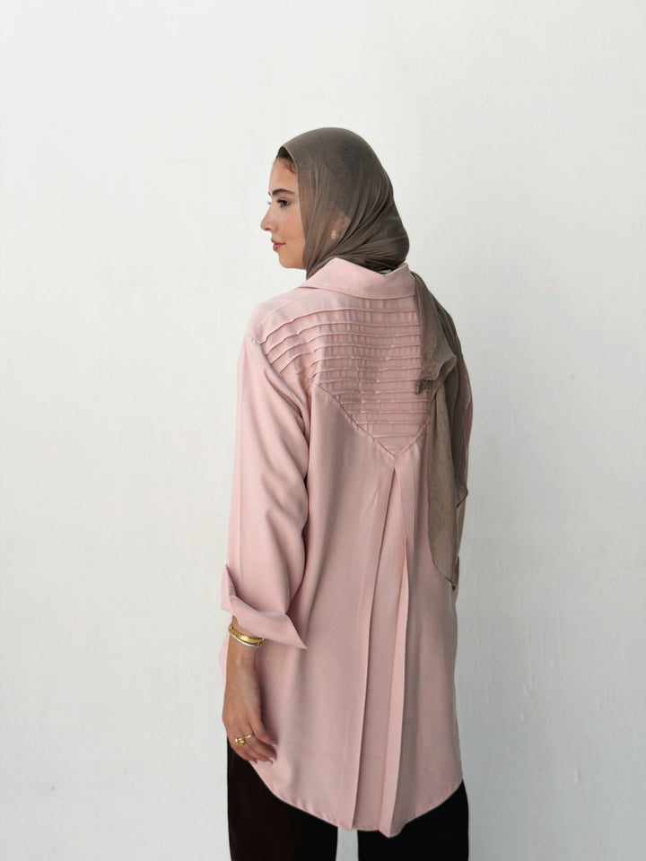 High and low shirt in rose