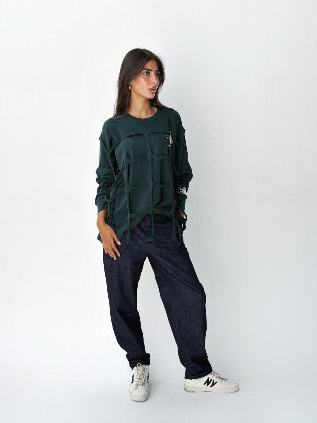 Square Top in dark olive