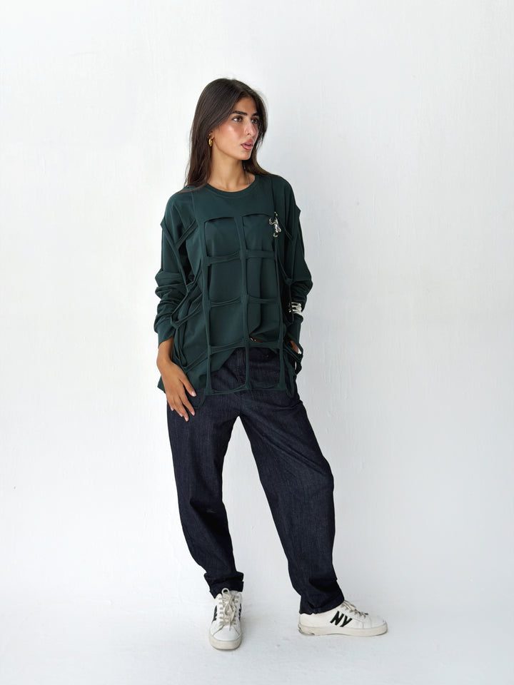 Square Top in dark olive