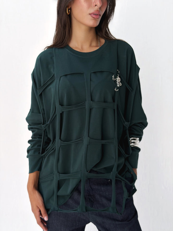 Square Top in dark olive