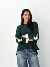 The statement Top in dark olive
