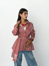 Summer striped shirt in red