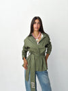 Summer striped shirt in green