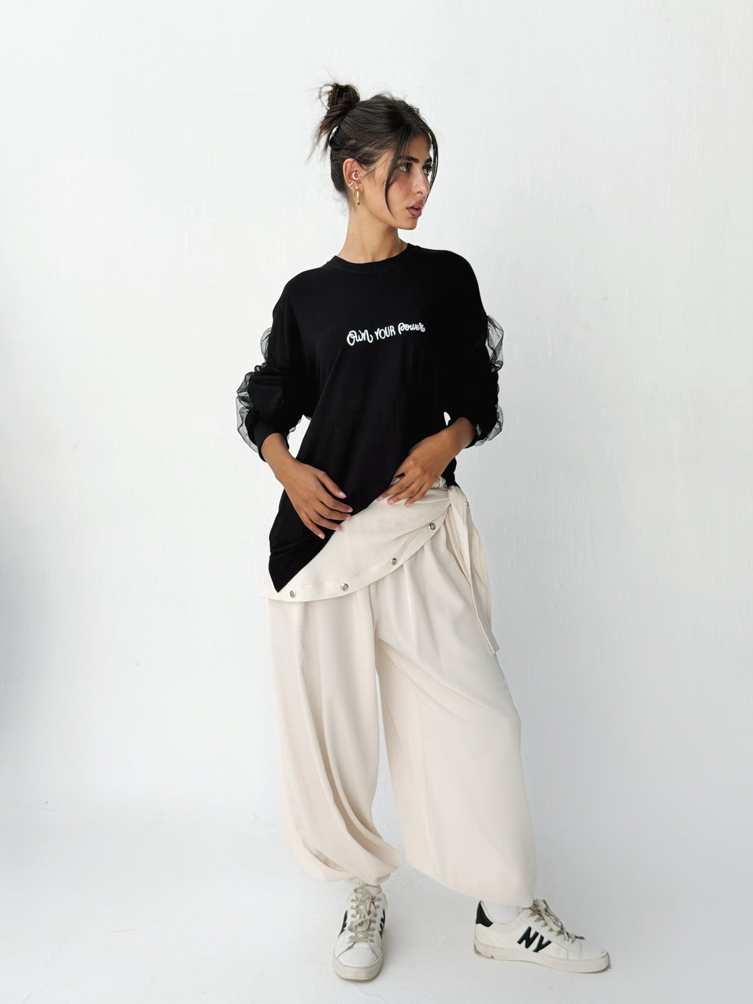 Flow pants in off white