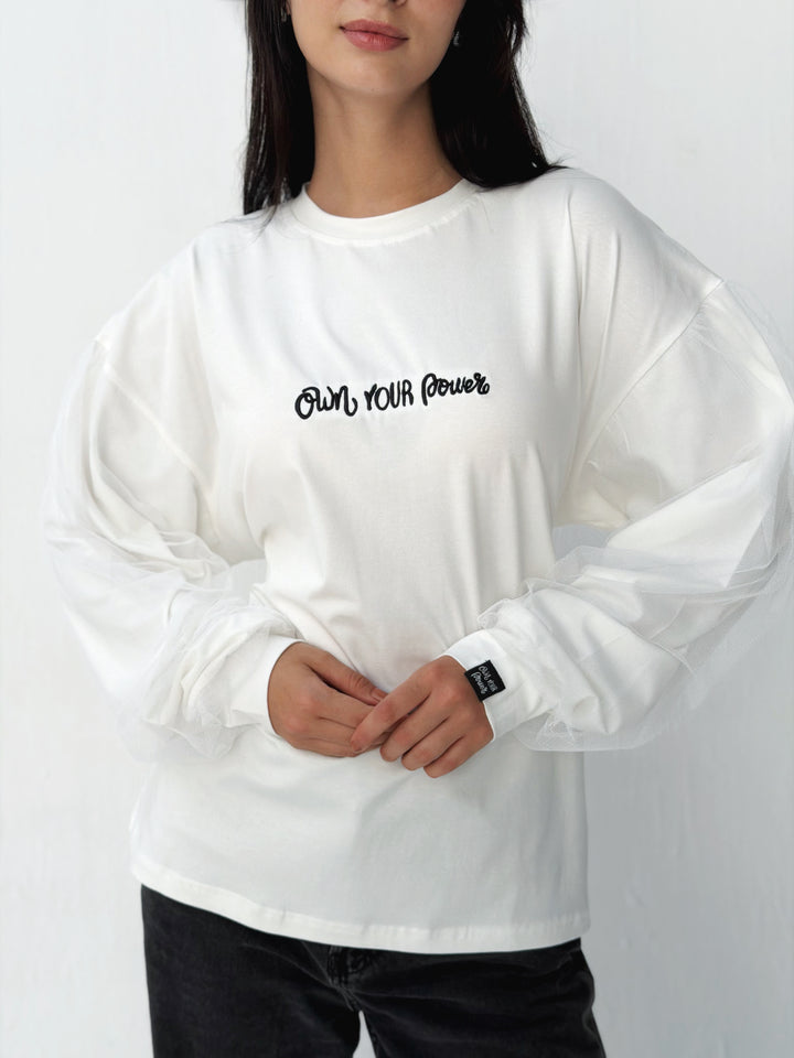 Sleeves Top with toul in white
