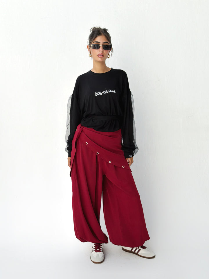 Flow pants in red