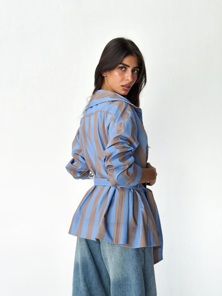 Summer striped shirt in blue
