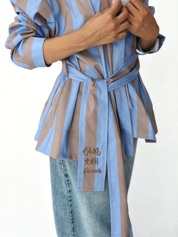 Summer striped shirt in blue