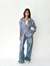 Summer striped shirt in blue