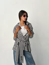 Summer striped shirt in black