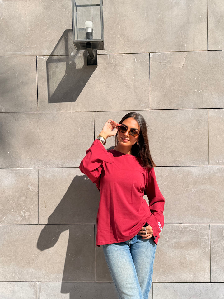 Every day top in burgundy