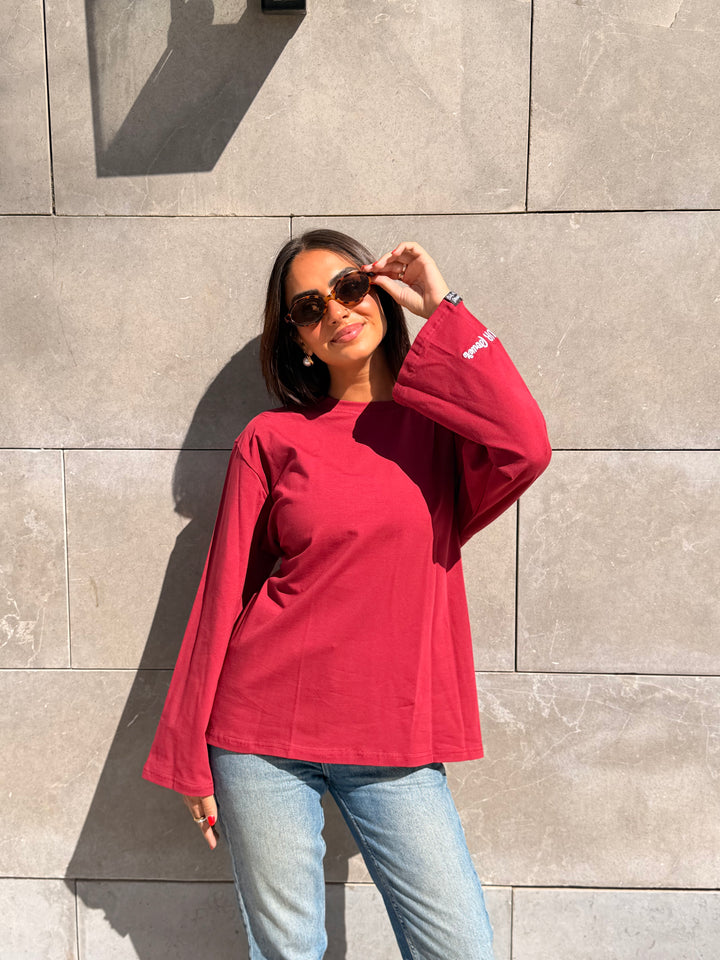 Every day top in burgundy