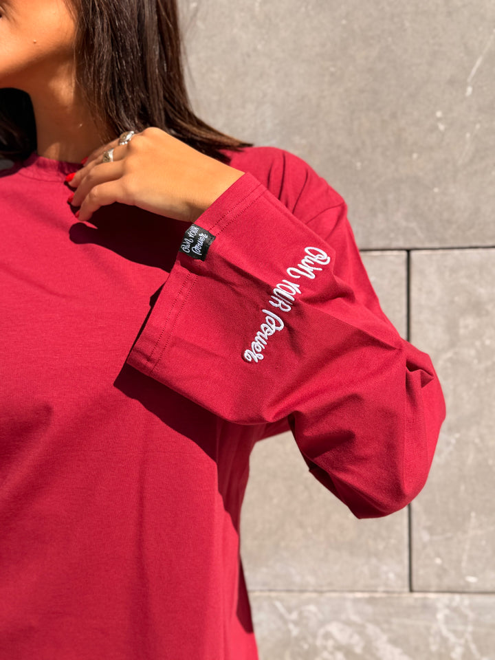 Every day top in burgundy