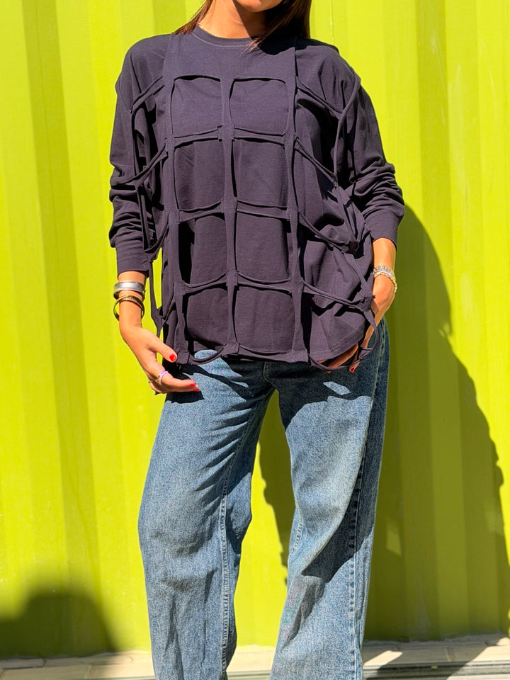 Square Top in navy blue