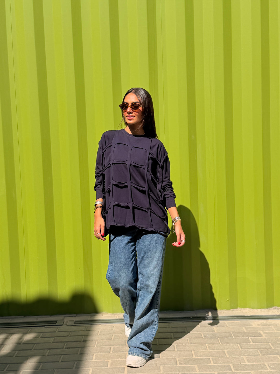 Square Top in navy blue