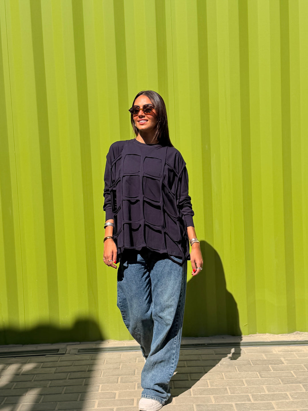 Square Top in navy blue