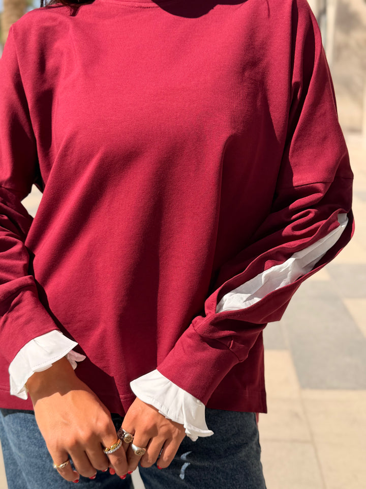 The statement Top in dark red
