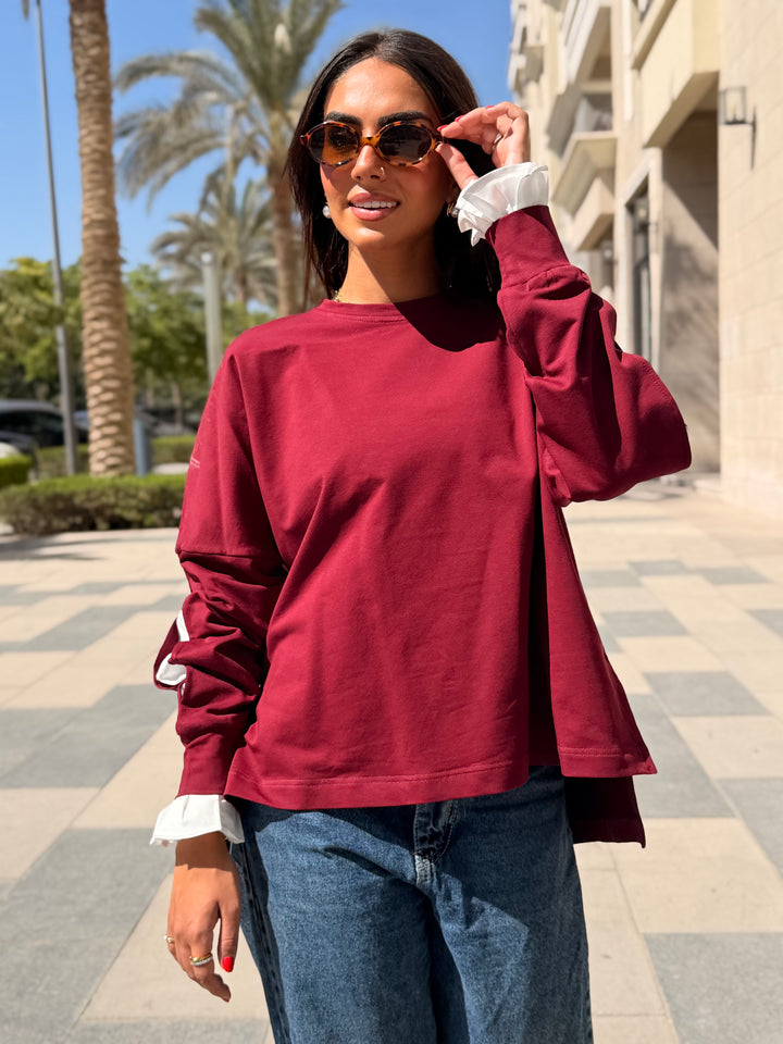 The statement Top in dark red