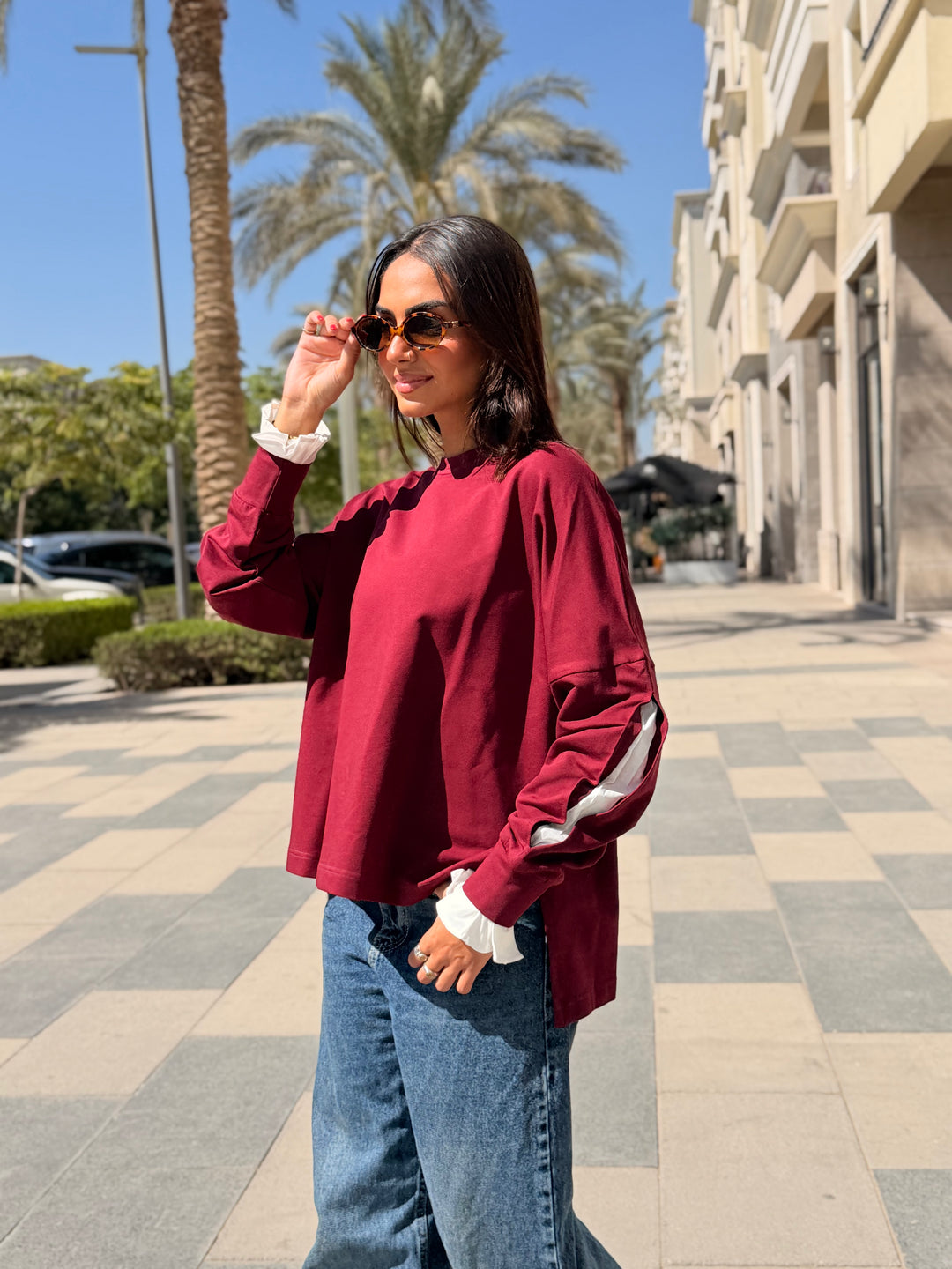 The statement Top in dark red