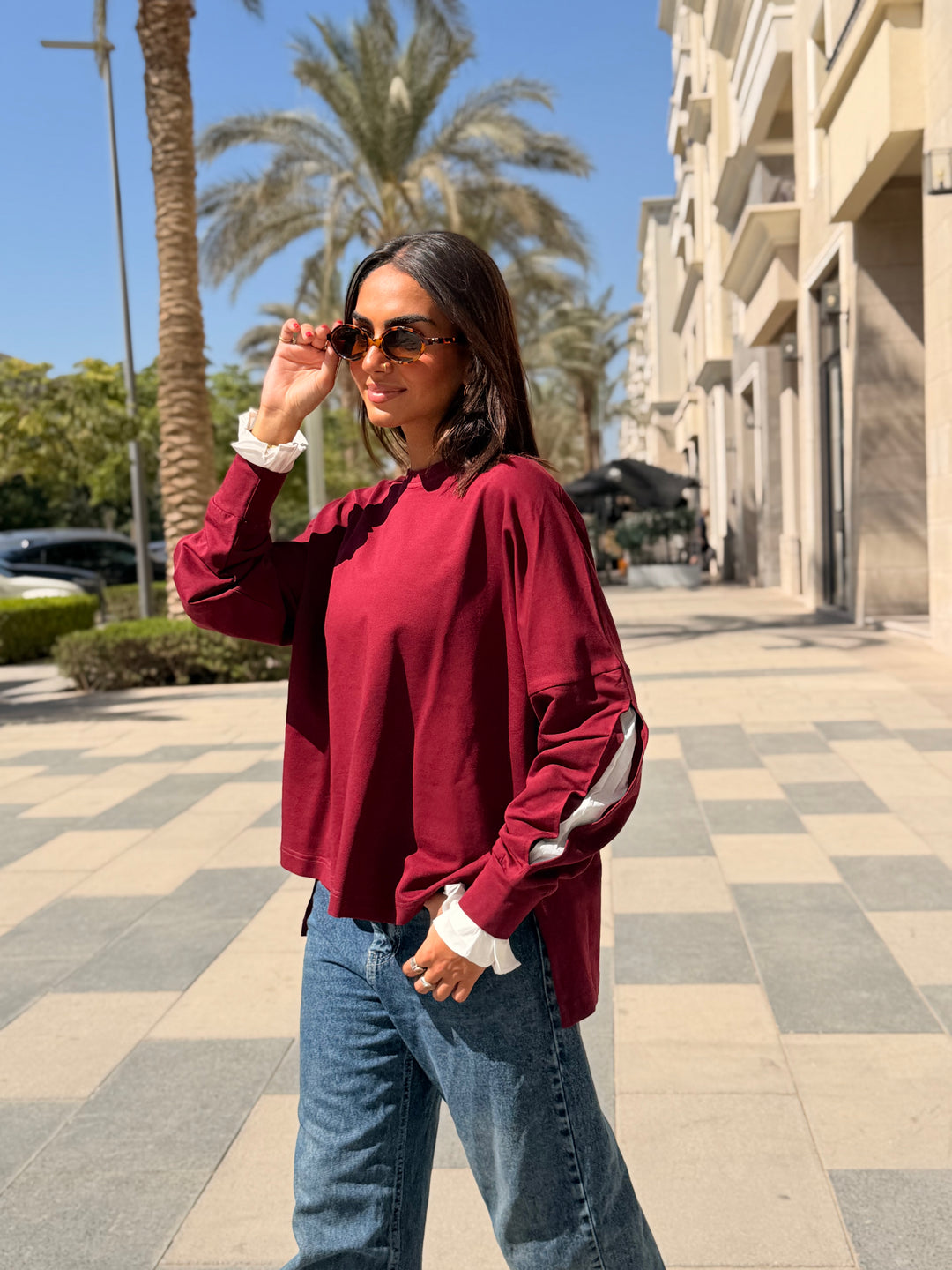 The statement Top in dark red