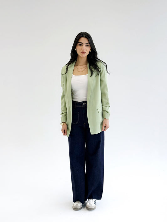 Ruffle blazer in matcha