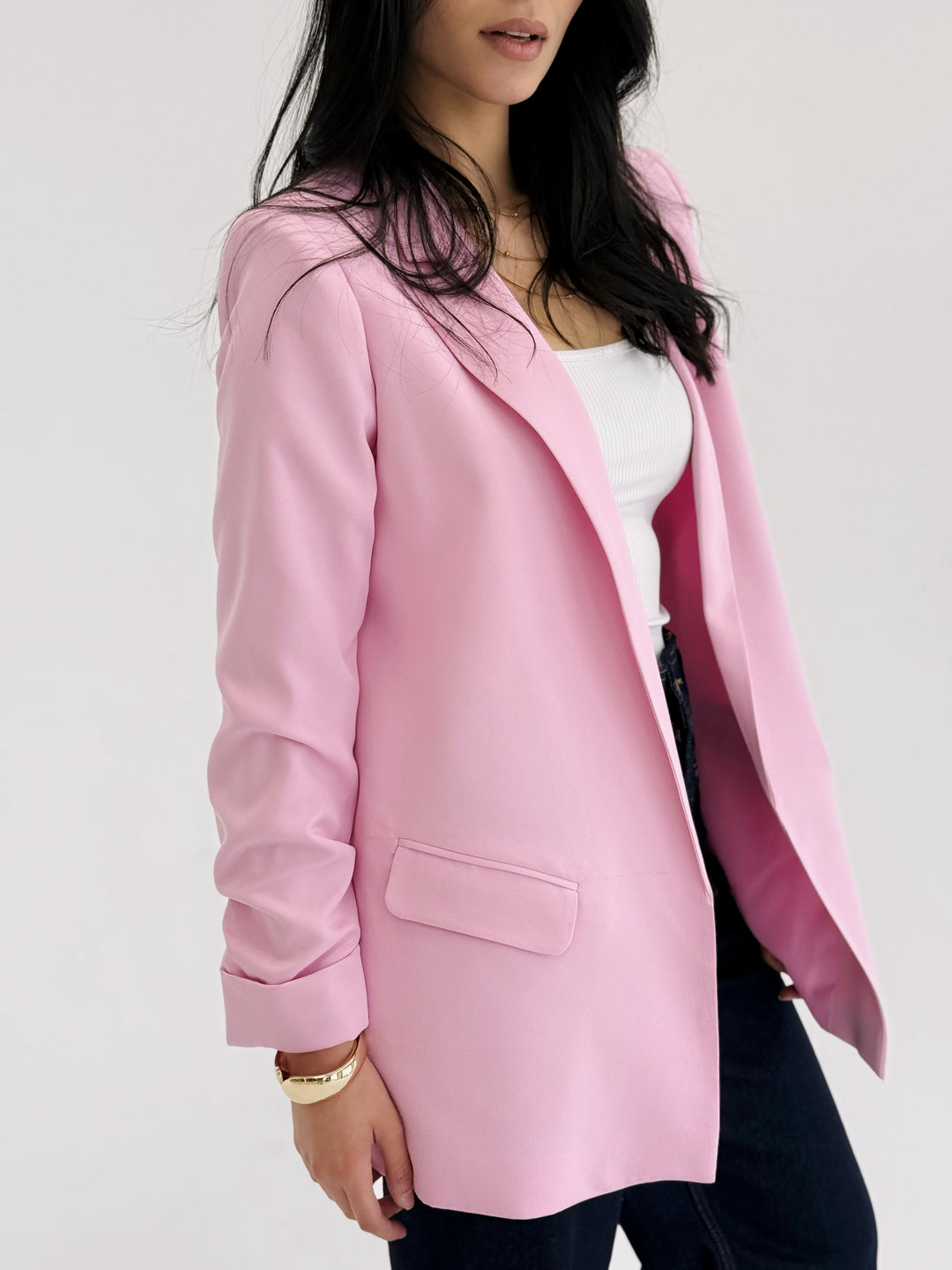 Ruffles blazer in pink