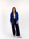 Ruffle blazer in royle blue