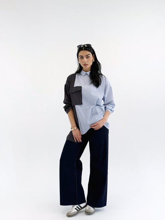 Striped shirt with pocket