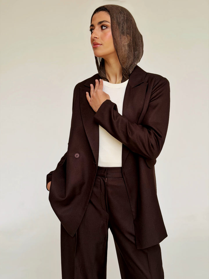 The Tailored Relaxed  Blazer in Brown